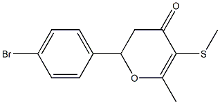 2-(p-Bromophenyl)-6-methyl-5-methylthio-2,3-dihydro-4H-pyran-4-one 结构式