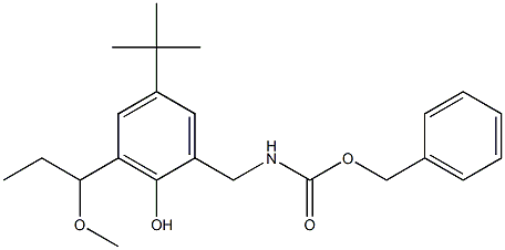 5-tert-Butyl-2-hydroxy-3-(1-methoxypropyl)benzylcarbamic acid benzyl ester 结构式