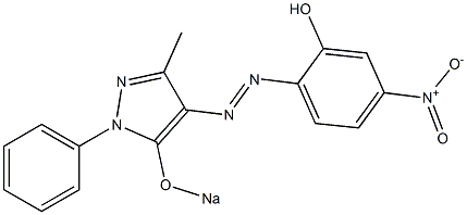 4-(2-Hydroxy-4-nitrophenylazo)-3-methyl-1-phenyl-5-sodiooxy-1H-pyrazole 结构式