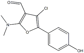 2-(Dimethylamino)-4-chloro-5-(4-hydroxyphenyl)furan-3-carbaldehyde 结构式