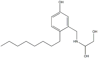 3-[(1,2-Dihydroxyethyl)aminomethyl]-4-octylphenol 结构式