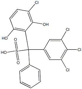 (3-Chloro-2,6-dihydroxyphenyl)(3,4,5-trichlorophenyl)phenylmethanesulfonic acid 结构式