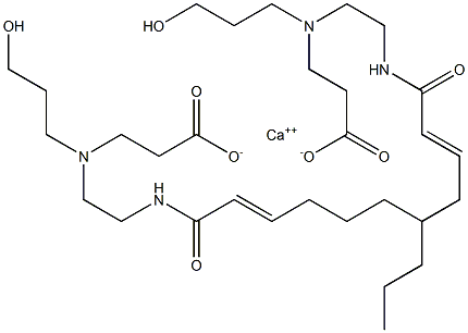 Bis[3-[N-(3-hydroxypropyl)-N-[2-(2-octenoylamino)ethyl]amino]propionic acid]calcium salt 结构式