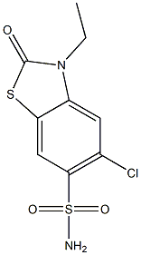 5-Chloro-3-ethyl-6-aminosulfonylbenzothiazol-2(3H)-one 结构式