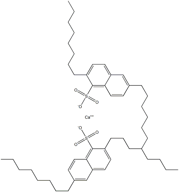 Bis(2,6-dioctyl-1-naphthalenesulfonic acid)calcium salt 结构式