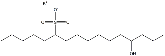 13-Hydroxyhexadecane-6-sulfonic acid potassium salt 结构式