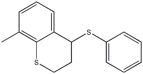 3,4-Dihydro-4-(phenylthio)-8-methyl-2H-1-benzothiopyran 结构式