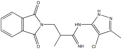 N-[1-Imino-2-methyl-3-[1,3-dihydro-1,3-dioxo-2H-isoindol-2-yl]propyl]-4-chloro-3-methyl-1H-pyrazol-5-amine 结构式