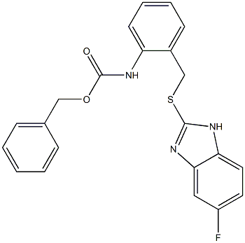 5-Fluoro-2-[[2-[[(benzyloxy)carbonyl]amino]benzyl]thio]-1H-benzimidazole 结构式