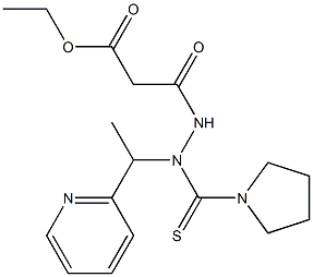 3-Oxo-3-[N-[1-(2-pyridinyl)ethyl]-N'-[1-pyrrolidinyl(thiocarbonyl)]hydrazino]propanoic acid ethyl ester 结构式
