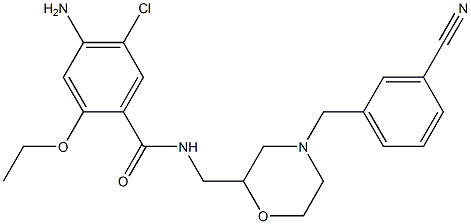 4-Amino-5-chloro-2-ethoxy-N-[[4-(3-cyanobenzyl)-2-morpholinyl]methyl]benzamide 结构式