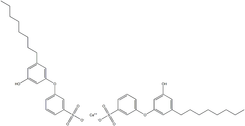 Bis(3'-hydroxy-5'-octyl[oxybisbenzene]-3-sulfonic acid)calcium salt 结构式