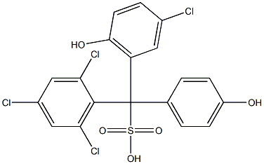 (3-Chloro-6-hydroxyphenyl)(2,4,6-trichlorophenyl)(4-hydroxyphenyl)methanesulfonic acid 结构式