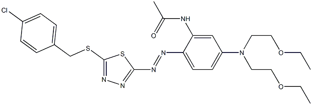 2-[2-Acetylamino-4-[bis(2-ethoxyethyl)amino]phenylazo]-5-(4-chlorobenzylthio)-1,3,4-thiadiazole 结构式