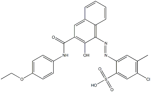 5-Chloro-2-[2-hydroxy-3-(p-ethoxyphenylcarbamoyl)-1-naphtylazo]-4-methylbenzenesulfonic acid 结构式