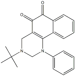1-Phenyl-3-tert-butyl-1,2,3,4-tetrahydrobenzo[h]quinazoline-5,6-dione 结构式