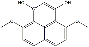 1,3-Dihydroxy-4,9-dimethoxy-1H-phenalene-1-cation 结构式