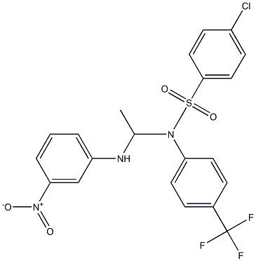 N-[1-[(3-Nitrophenyl)amino]ethyl]-N-(4-(trifluoromethyl)phenyl)-4-chlorobenzenesulfonamide 结构式