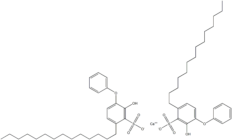 Bis(2-hydroxy-4-tetradecyl[oxybisbenzene]-3-sulfonic acid)calcium salt 结构式