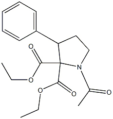 1-Acetyl-3-phenylpyrrolidine-2,2-dicarboxylic acid diethyl ester 结构式