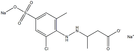 3-[2-(2-Chloro-6-methyl-4-sodiooxysulfonylphenyl)hydrazino]butyric acid sodium salt 结构式