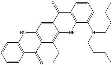 4-(Dibutylamino)-6-ethyl-5,12-dihydroquino[2,3-b]acridine-7,14-dione 结构式