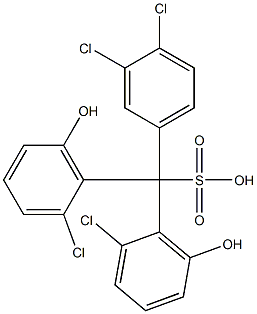 (3,4-Dichlorophenyl)bis(2-chloro-6-hydroxyphenyl)methanesulfonic acid 结构式