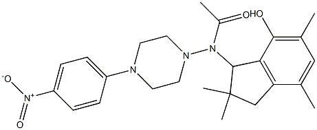 2,3-Dihydro-3-[[4-(4-nitrophenyl)-1-piperazinyl]acetylamino]-2,2,5,7-tetramethyl-1H-inden-4-ol 结构式