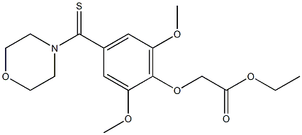 [4-(Morpholinothioxomethyl)-2,6-dimethoxyphenoxy]acetic acid ethyl ester 结构式