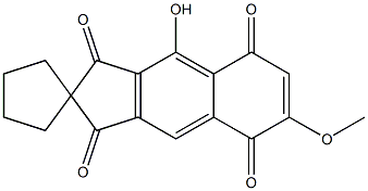 6-Methoxy-9-hydroxyspiro[2H-cyclopenta[b]naphthalene-2,1'-cyclopentane]-1,3,5,8-tetrone 结构式