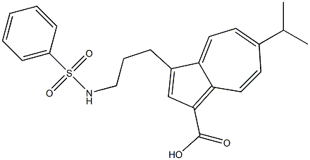 6-Isopropyl-3-[3-(phenylsulfonylamino)propyl]azulene-1-carboxylic acid 结构式