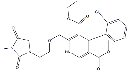 4-(2-Chlorophenyl)-1,4-dihydro-2-[2-(3-methyl-2,4-dioxo-1-imidazolidinyl)ethoxymethyl]-6-methylpyridine-3,5-dicarboxylic acid 3-ethyl 5-methyl ester 结构式