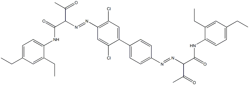 4,4'-Bis[[1-(2,4-diethylphenylamino)-1,3-dioxobutan-2-yl]azo]-2,5-dichloro-1,1'-biphenyl 结构式