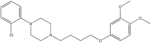 1-(2-Chlorophenyl)-4-[4-(3,4-dimethoxyphenoxy)butyl]piperazine 结构式