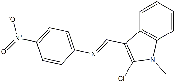 2-Chloro-1-methyl-3-[[(4-nitrophenyl)imino]methyl]-1H-indole 结构式