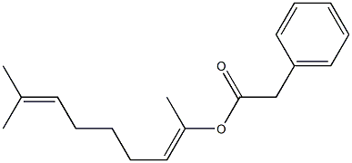 Phenylacetic acid 1,7-dimethyl-1,6-octadienyl ester 结构式
