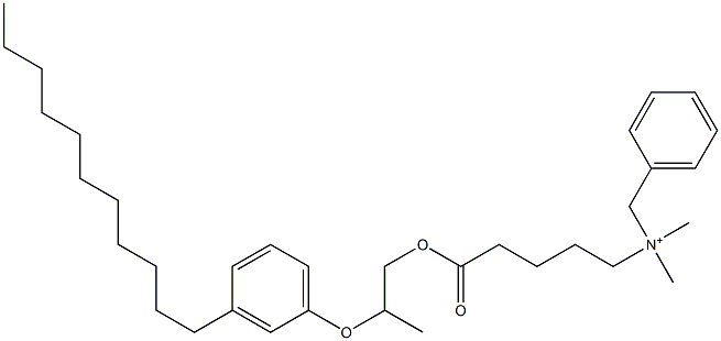 N,N-Dimethyl-N-benzyl-N-[4-[[2-(3-undecylphenyloxy)propyl]oxycarbonyl]butyl]aminium 结构式