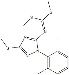 (1-(2,6-Dimethylphenyl)-3-methylthio-1H-1,2,4-triazol-5-yl)imidodithiocarbonic acid dimethyl ester 结构式