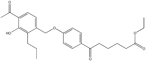 6-[4-(4-Acetyl-3-hydroxy-2-propylbenzyloxy)phenyl]-6-oxohexanoic acid ethyl ester 结构式