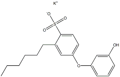 3'-Hydroxy-3-hexyl[oxybisbenzene]-4-sulfonic acid potassium salt 结构式