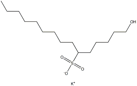 1-Hydroxypentadecane-6-sulfonic acid potassium salt 结构式