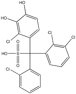 (2-Chlorophenyl)(2,3-dichlorophenyl)(2-chloro-3,4-dihydroxyphenyl)methanesulfonic acid 结构式