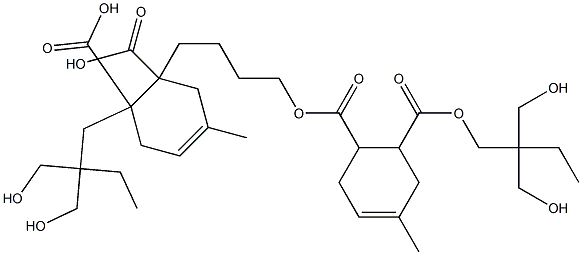 4-Methyl-4-cyclohexene-1,2-dicarboxylic acid 1-[2,2-bis(hydroxymethyl)butyl]2-[4-[2-[2,2-bis(hydroxymethyl)butoxycarbonyl]-4-methyl-4-cyclohexen-1-ylcarbonyloxy]butyl] ester 结构式