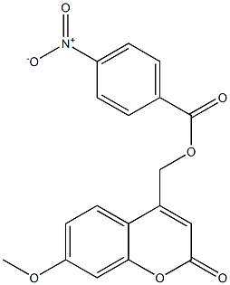 4-Nitrobenzoic acid (7-methoxy-2-oxo-2H-1-benzopyran-4-yl)methyl ester 结构式