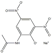 Sodium 2-(acetylamino)-4,6-dinitrophenolate 结构式