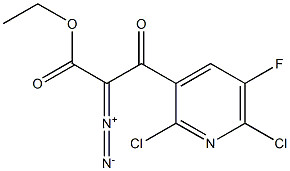 3-[2,6-Dichloro-5-fluoropyridin-3-yl]-3-oxo-2-diazopropionic acid ethyl ester 结构式