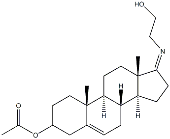 17-[(2-Hydroxyethyl)imino]androst-5-en-3-ol 3-acetate 结构式