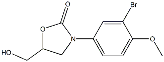 3-(3-Bromo-4-methoxyphenyl)-5-(hydroxymethyl)oxazolidin-2-one 结构式
