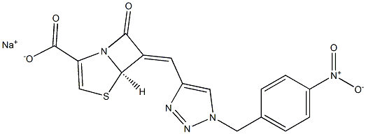 (5R,6Z)-6-[[1-(p-Nitrobenzyl)-1H-1,2,3-triazol-4-yl]methylene]-7-oxo-4-thia-1-azabicyclo[3.2.0]hept-2-ene-2-carboxylic acid sodium salt 结构式