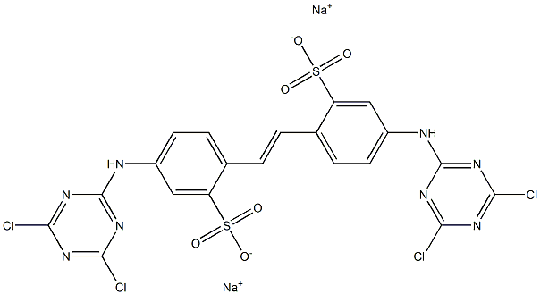 4,4'-Bis(4,6-dichloro-1,3,5-triazin-2-ylamino)stilbene-2,2'-disulfonic acid disodium salt 结构式